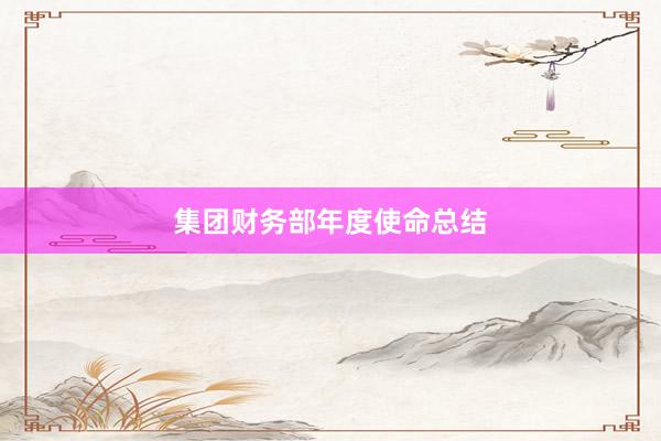 集团财务部年度使命总结
