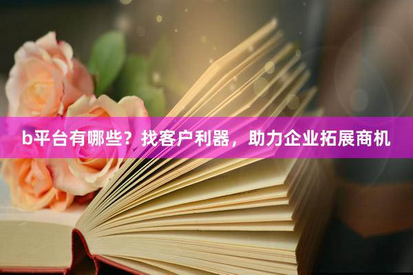 b平台有哪些？找客户利器，助力企业拓展商机