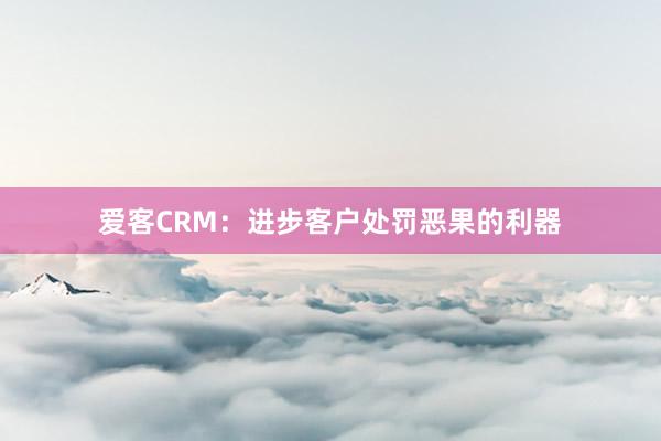 爱客CRM：进步客户处罚恶果的利器